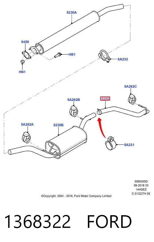 Silencioso trasero para Ford Focus II (DA, HCP, DP)