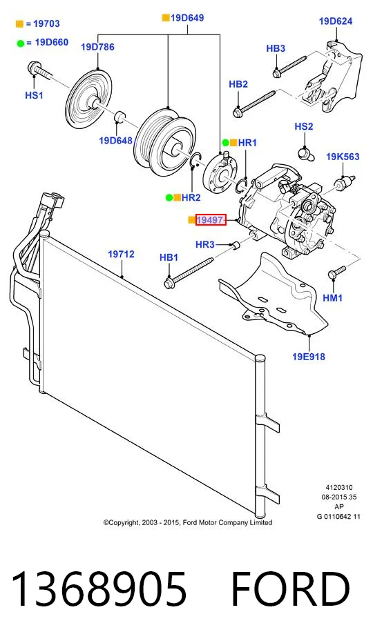 1368905 Ford Compresor climatizador