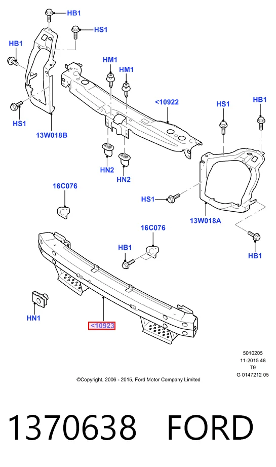 Refuerzo parachoque delantero Ford Transit  (2006-2014)