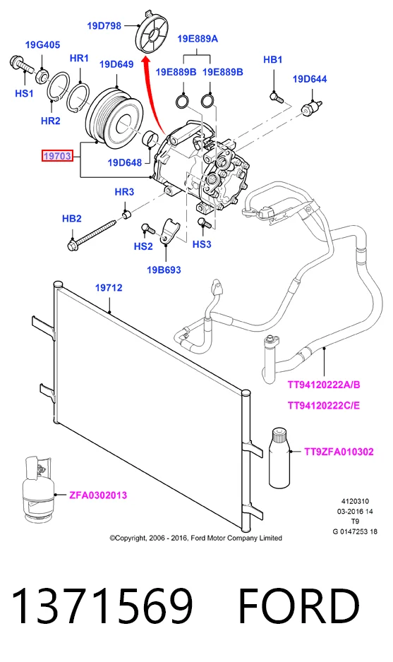 1371569 Ford Compresor climatizador