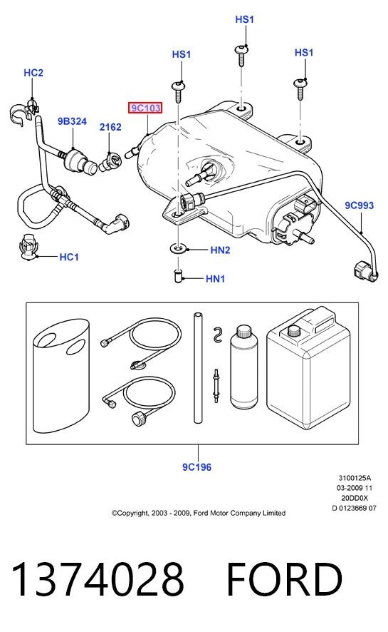  Deposito AdBlue Ford Focus 2
