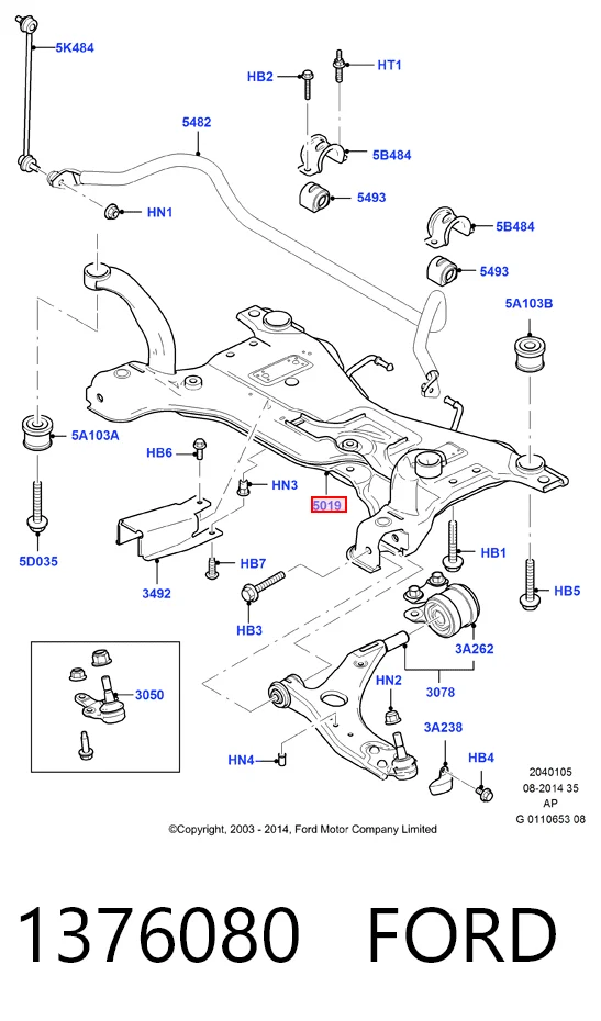 Bastidor delantero para Ford Focus II (DA, HCP, DP)