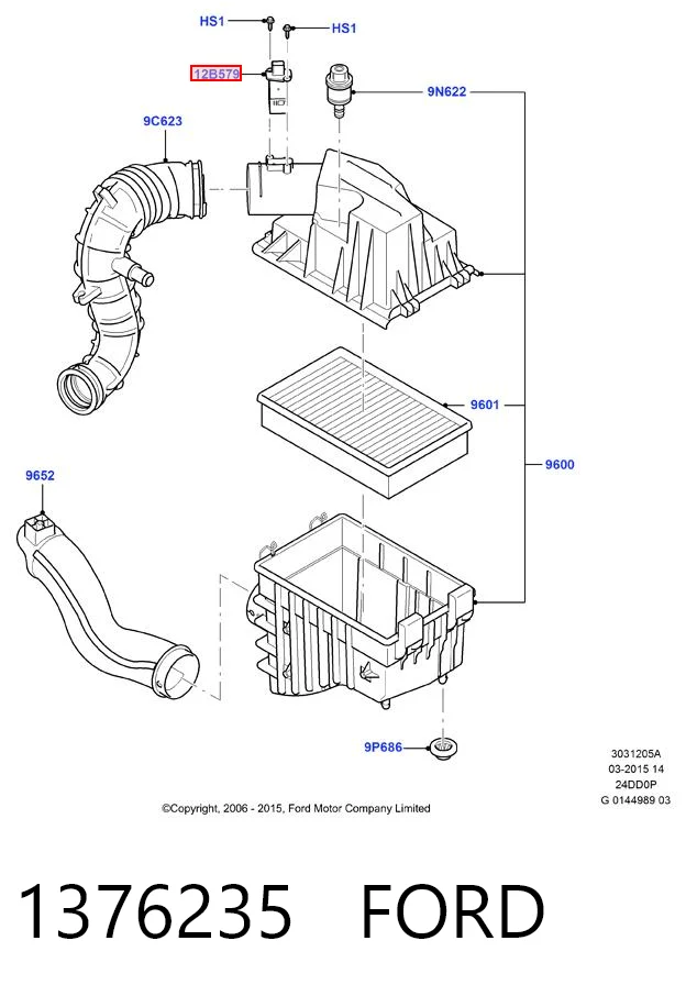 1376235 Ford Sensor de flujo de aire
