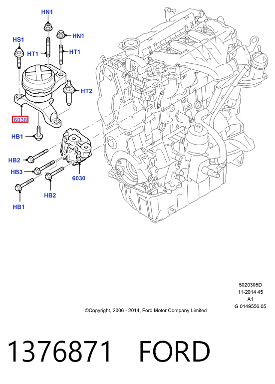 1376871 Ford Soporte de motor derecho