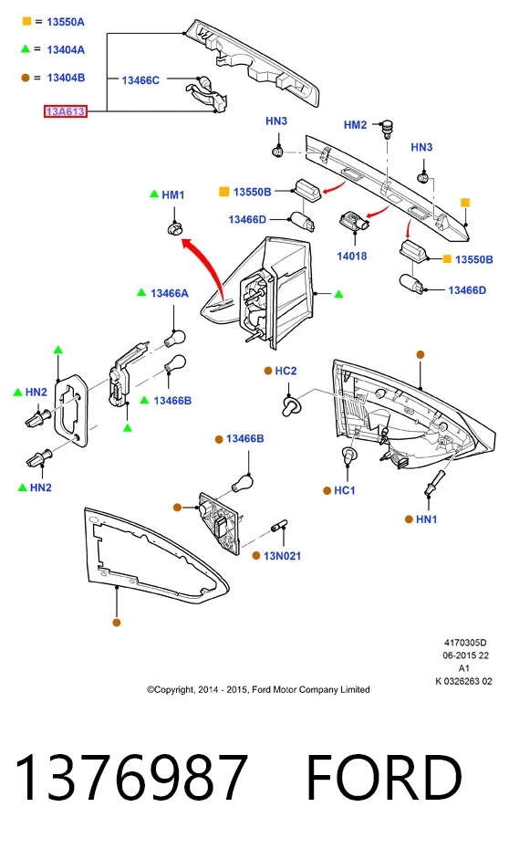 Luz central de freno Ford Galaxy (2006-2015)