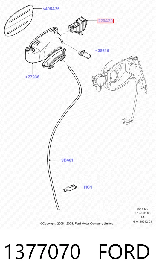 Motor de apertura de tapa de combustible Ford Galaxy II CA1 monovolumen (WA6) (2006 - 2015) precio, desde 21,10 EUR