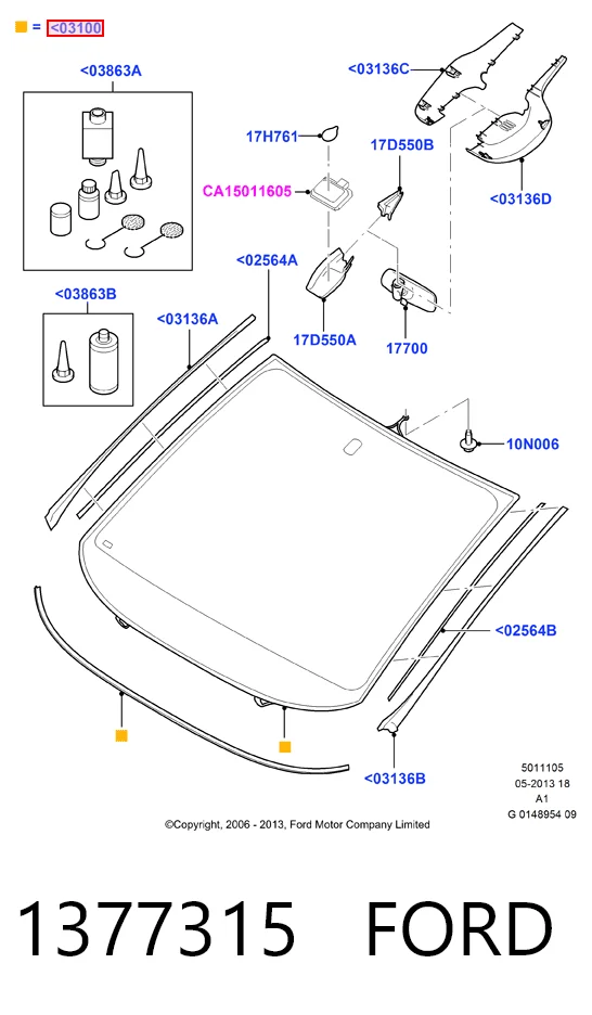 Cristal parabrisas Ford Galaxy II CA1 monovolumen (WA6) (2006 - 2015) precio, desde 58,99 EUR