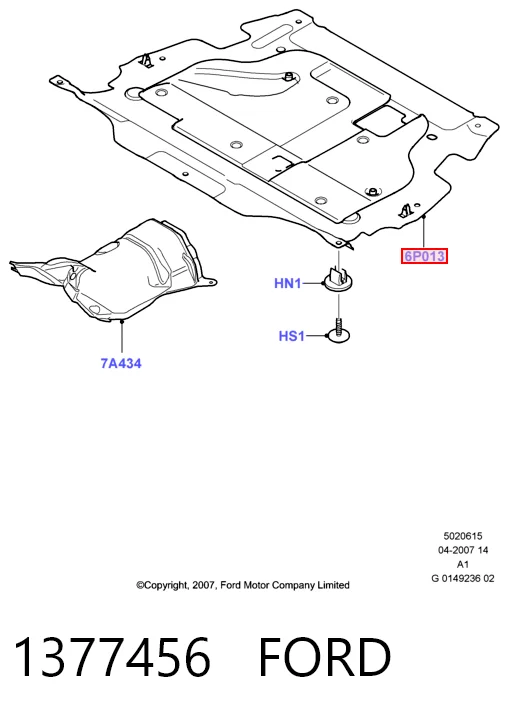 Protector antiempotramiento del motor  Ford Galaxy  (WA6)