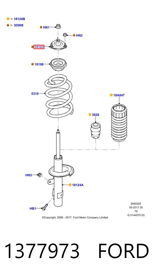 1377973 Ford Soporte del amortiguador delantero