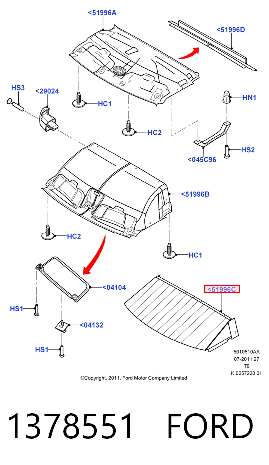 Comprar Guarnecido de techo Ford Transit  V347/8 a bajo precio