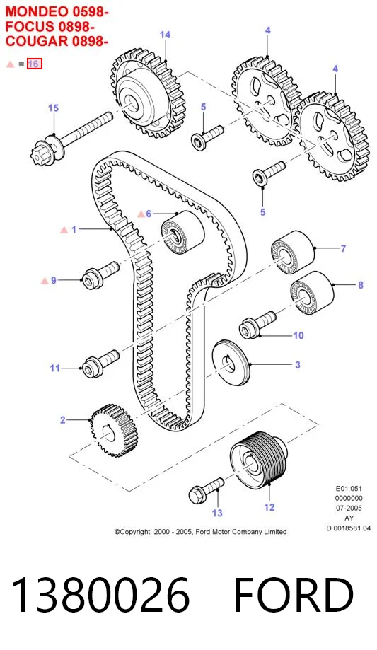 1380026 Ford Kit correa de distribución
