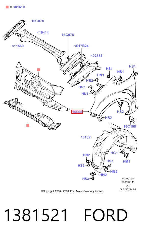 Aleta delantera izquierda Ford S-Max monovolumen (CA1) (2006 - 2014) precio, desde 91,20 EUR