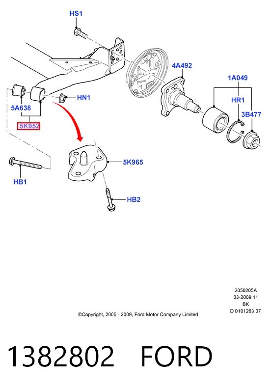 Subchasis trasero Ford Fiesta Mk5