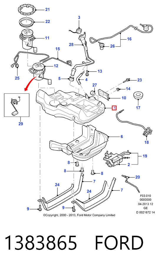 Depósito de gasolina Ford Mondeo III sedán (B4Y) (2000 - 2007) precio, desde 58,99 EUR