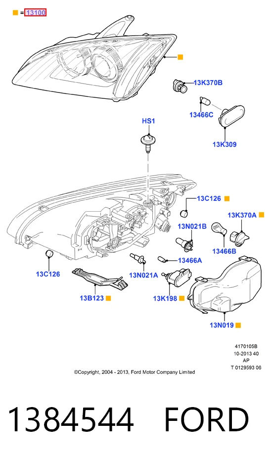 Faro derecho 1384544 FORD