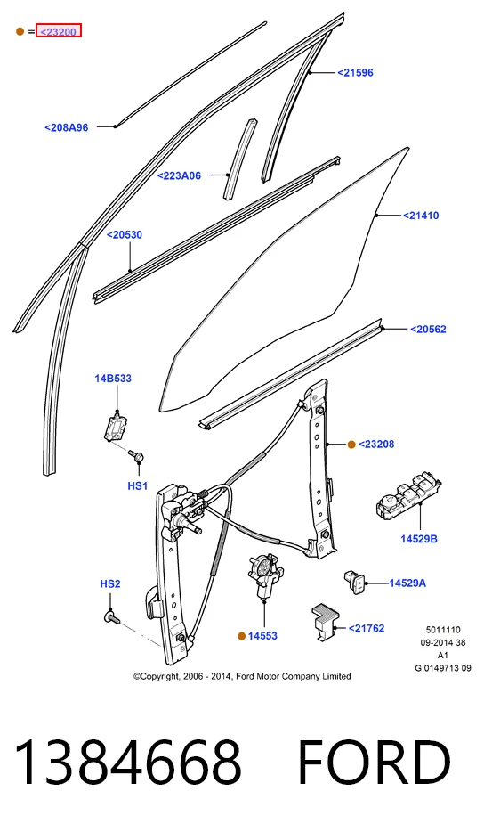  Mecanismo de elevalunas delantero derecha Ford Galaxy 