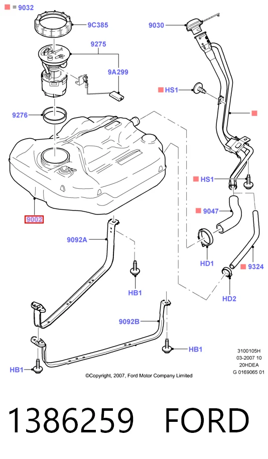 Tanque de combustible Ford Focus II (2004-2011)