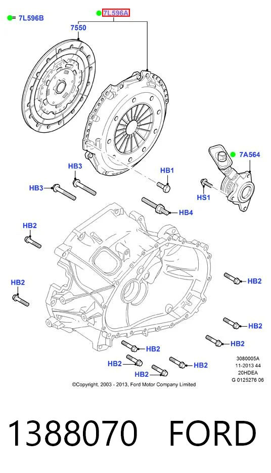 Kit de embrague 1388070 FORD