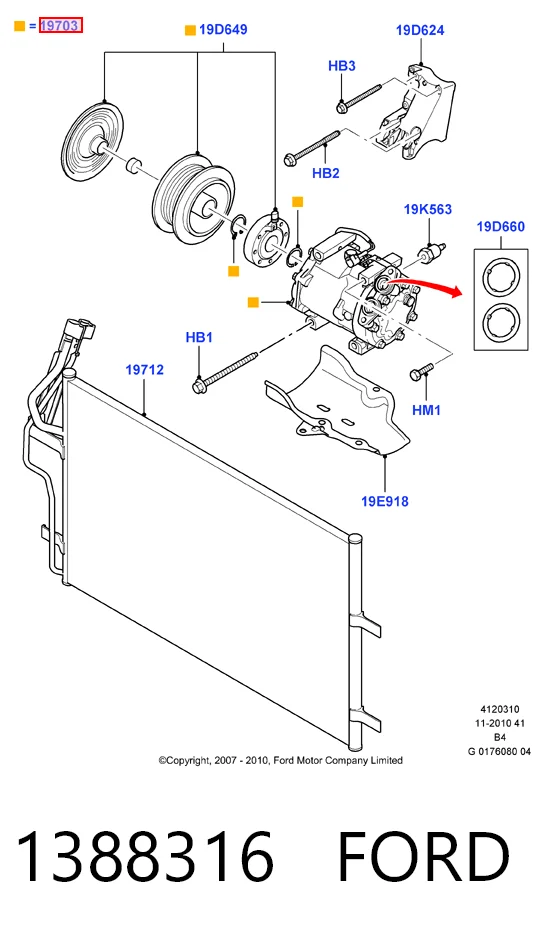 1388316 Ford Compresor climatizador