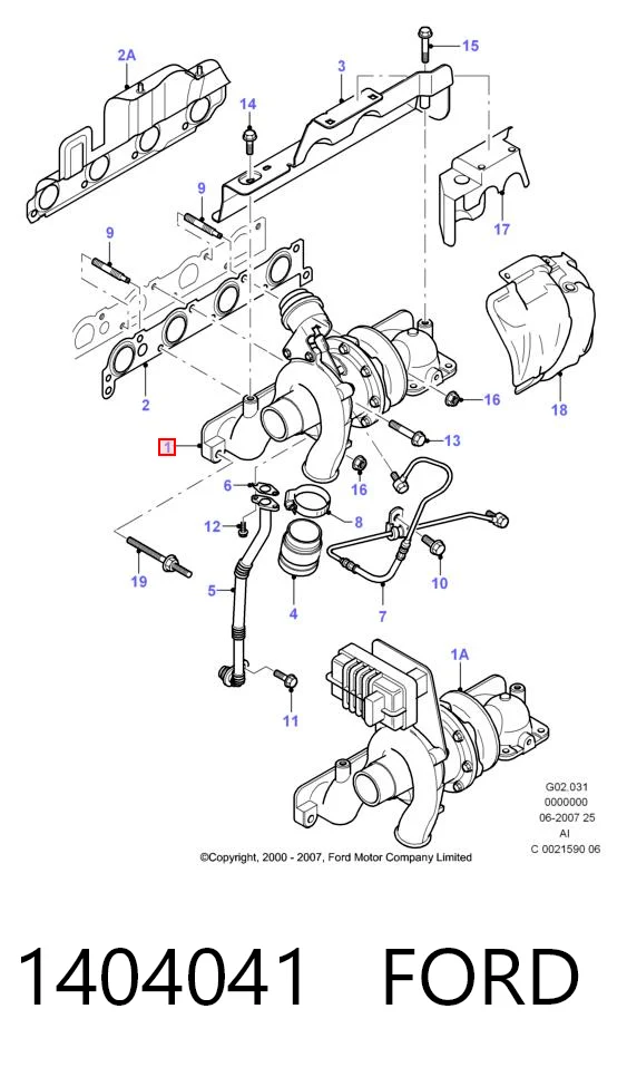 1404041 Ford Turbo para motor