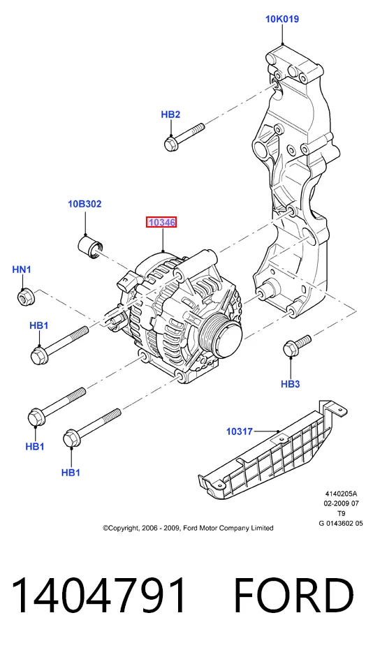 1404791 Ford Alternador de coche