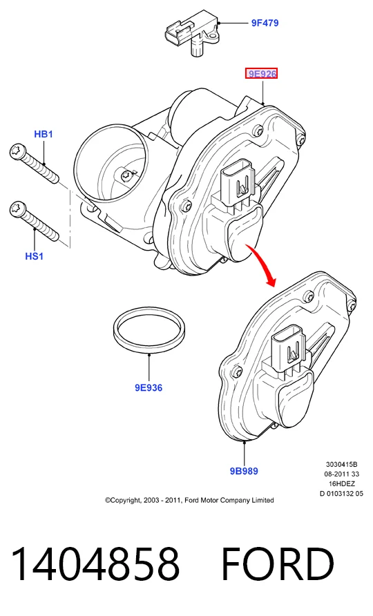 1404858 Ford Mariposa de admisión