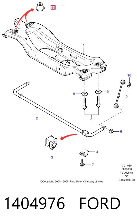 Comprar Buje de la viga trasera Ford Mondeo III B4Y a bajo precio
