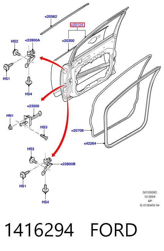 Puerta delantera para Ford Focus II DA, HCP, DP