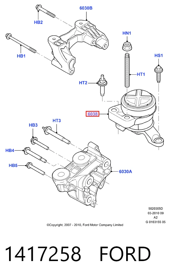 1417258 Ford Soporte de motor derecho