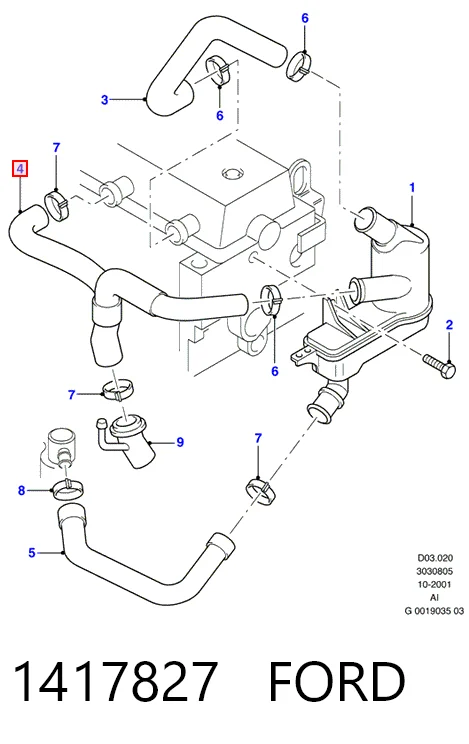  Tubo de ventilación del cárter Ford Connect 