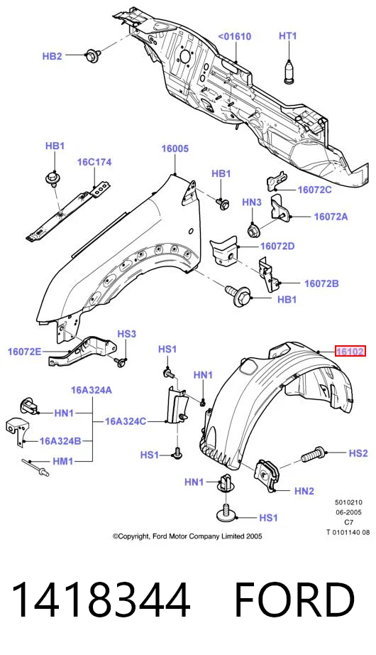 Comprar Paso de rueda delantero derecho Ford Connect  TC7 a bajo precio