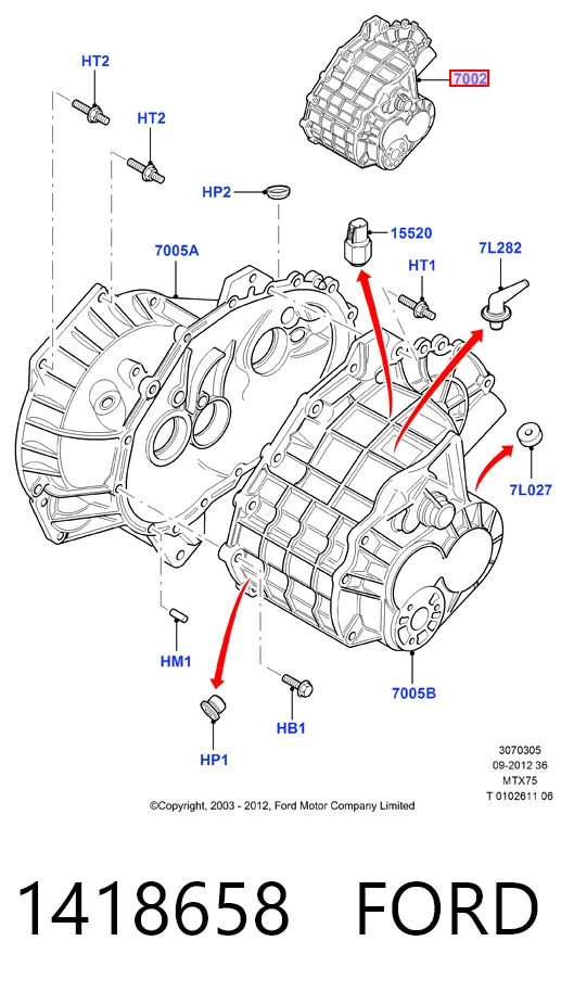 Caja de cambios manual Ford Connect TOURNEO