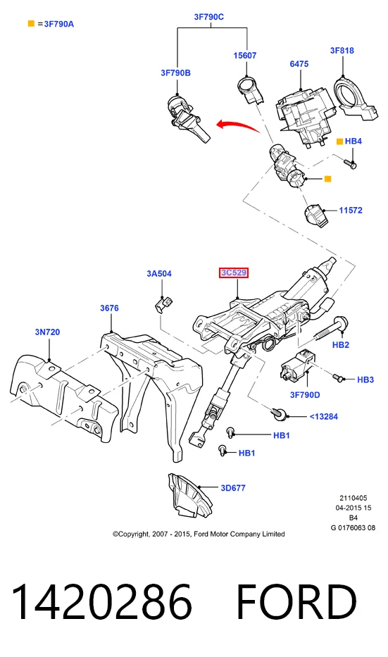 Columna de dirección Ford Focus II hatchback (DA, HCP, DP) (2004 - 2011) precio, desde 78,41 EUR