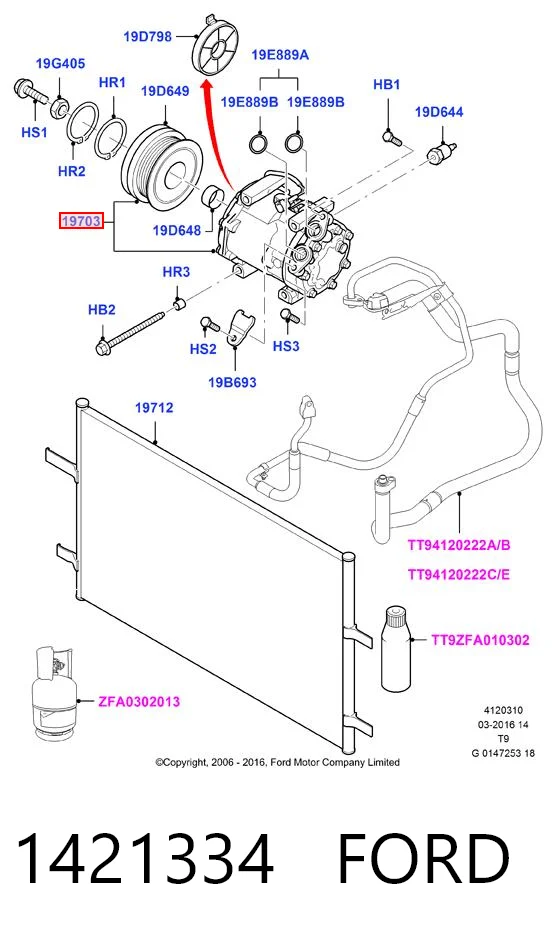 1421334 Ford Compresor climatizador