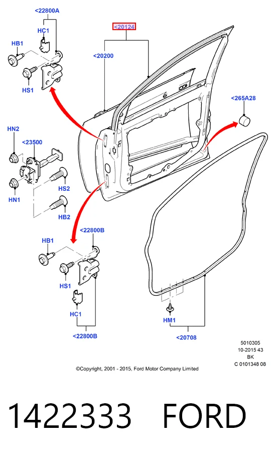  Puerta delantera izquierda Ford Fiesta 