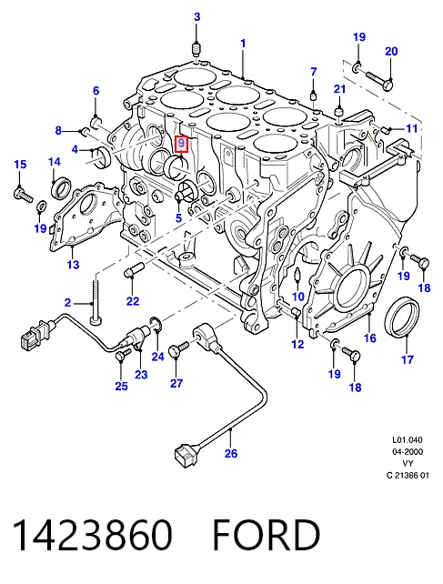 Tapa de bloque motor para Seat Ibiza V KJ1, KJG