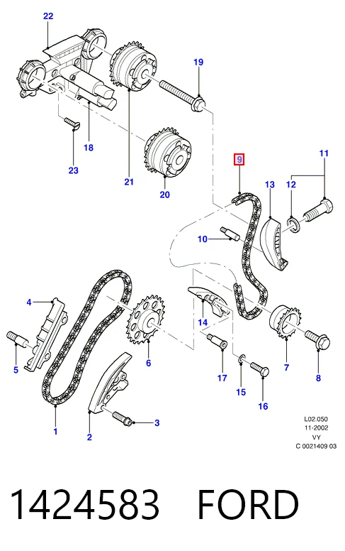 Cadena de motor para Volkswagen Transporter T5 7JD, 7JE