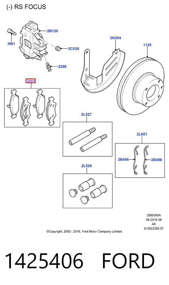 1425406 Ford Pastillas delanteras