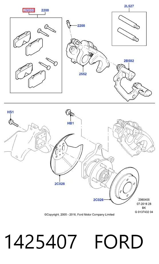 1425407 Ford Pastillas freno traseras