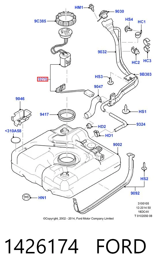 Módulo de bomba de combustible con sensor de nivel de combustible 1426174 FORD