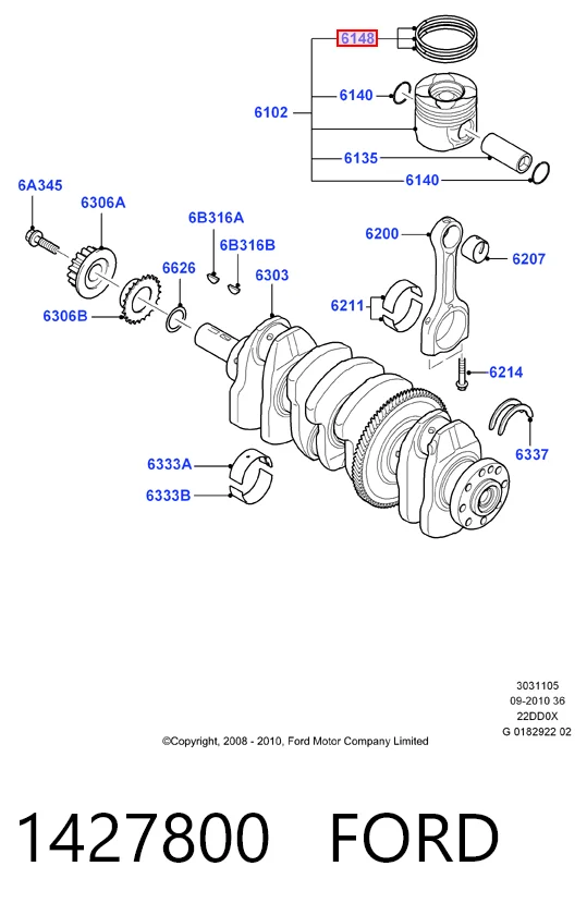 Comprar MN982121 Mitsubishi Juego de aros de pistón para compresor, 1 cilindro, STD