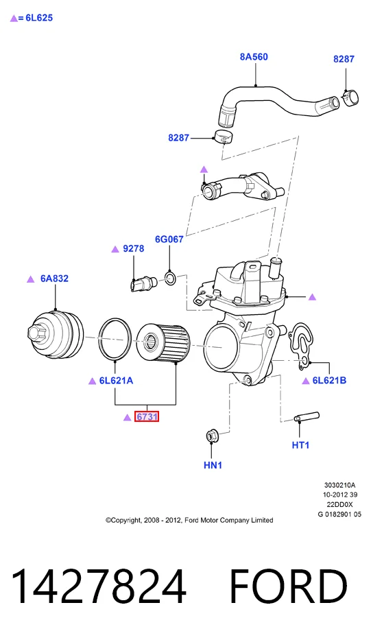 1427824 Ford Filtro aceite