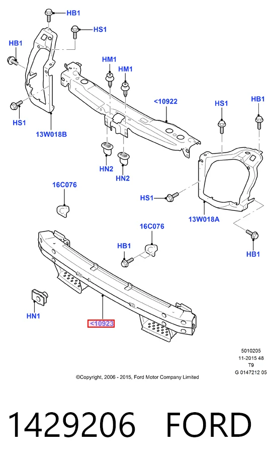 Refuerzo parachoque delantero para Ford Transit VI V347/8