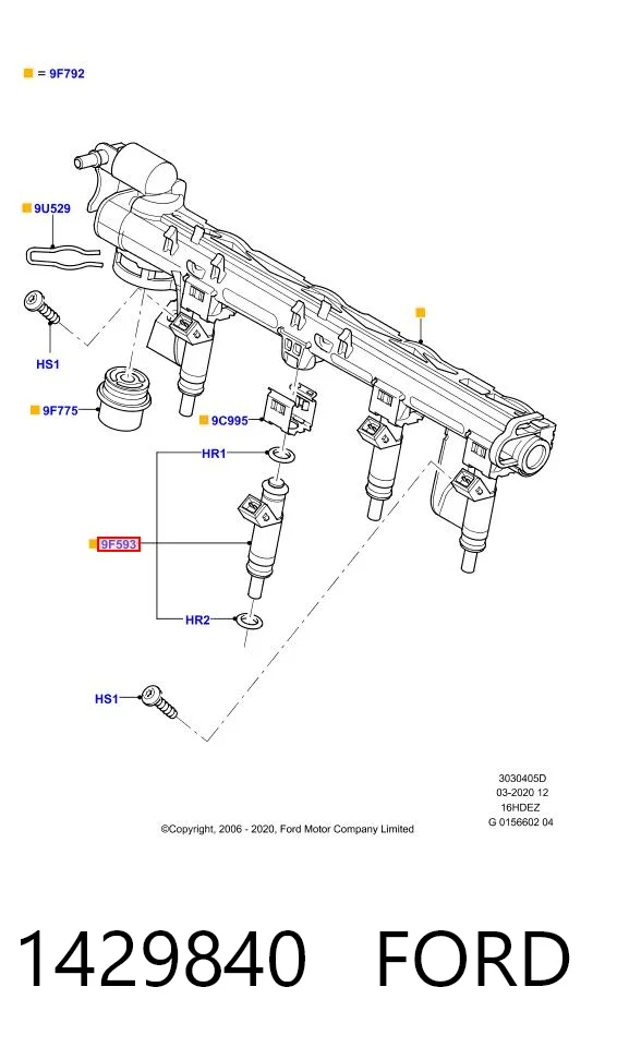 1429840 Ford Inyector de combustible