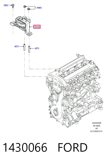 1430066 Ford Soporte de motor derecho
