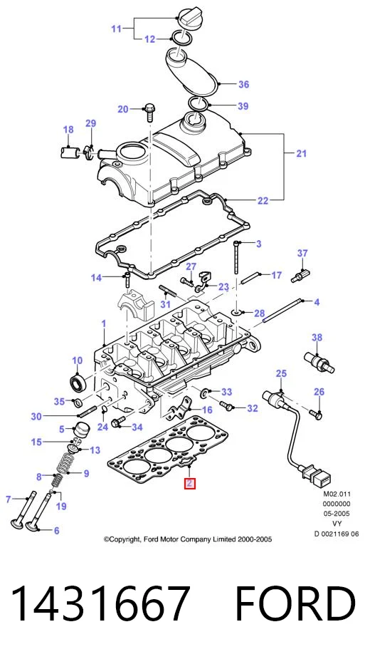 Junta de culata 1431667 FORD