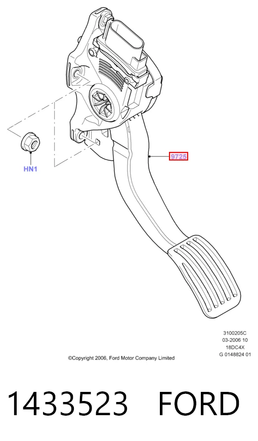 Pedal de aceleracion para Ford Galaxy II CA1 WA6