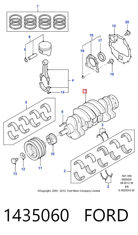 Cigüeñal del motor Ford Ranger 