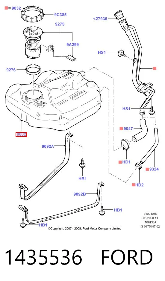 Depósito de combustible 1435536 FORD
