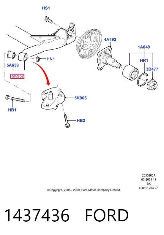 Puente trasero para Ford Fiesta Mk5 JH, JD